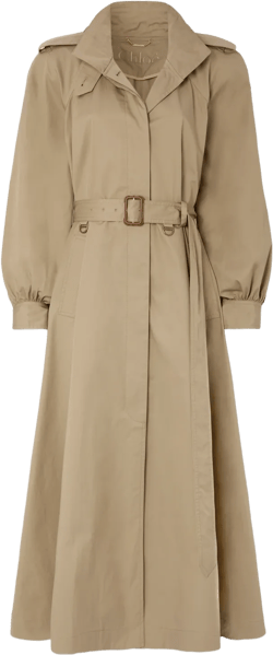 Chloè Long Trench Coat Made Of Cotton Gabardine In Brown