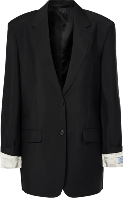 Mohair And Wool Blazer In Black