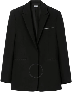 Single-breasted Wool Tailored Jacket In Black