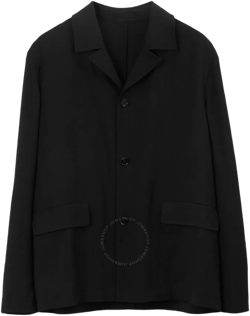 Loose Fit Wool Tailored Jacket In Black