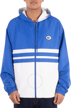 Colorblock Hooded Windbreaker Jacket In Blue