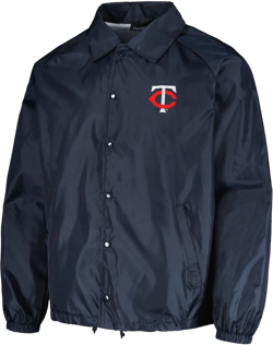 Men's  Navy Minnesota Twins Coach's Raglan Full-snap Windbreaker Jacket