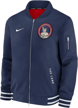 Men's Navy Cleveland Guardians Authentic Collection City Connect Full-zip Bomber Jacket In Blue