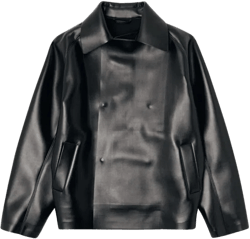 Peak Lapel Blazer Side Pockets In Black