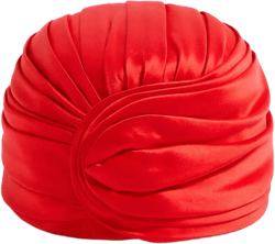 Red Silk Turban Women In Orange