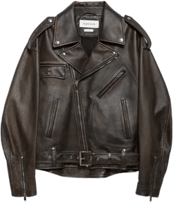 Mcqueen Antiqued Leather Biker Jacket In Dark Brown/tan