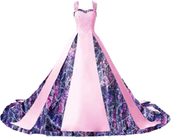 DINGZANCAMO Camo with Lace Ball Gown Wedding Dresses for Bride with Cross Straps Back 24 Pink and Muddy Camo