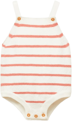 Striped knitted romper