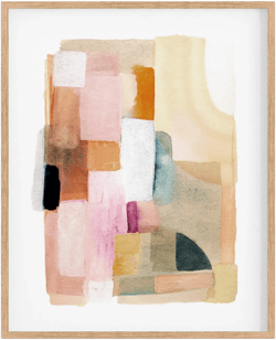 Modern Minimalist Desert Style Large Watercolor Art Print for Home Decor.  Abstract Geometric Earth Toned Colors Calming Wall Painting.