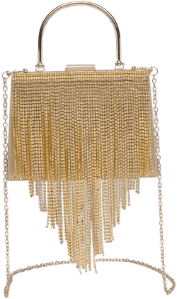 Wren Gold Fringe Evening Bag