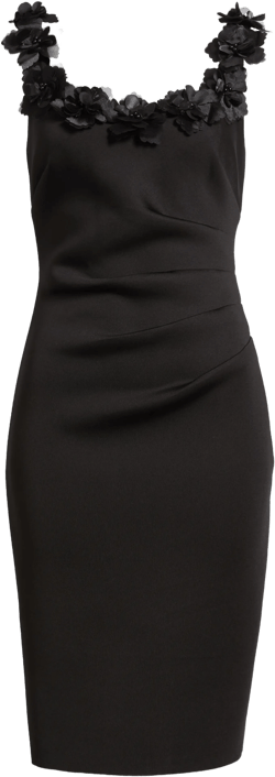Eliza J Flower Embellished Scoop Neck Minidress