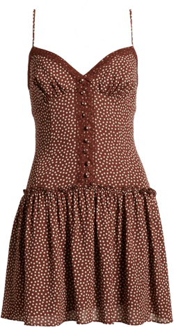 Reformation Citrus Polka Dot Lace Trim Drop Waist Sundress