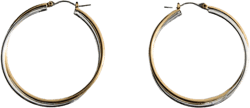Two-tone double-hoop earrings
