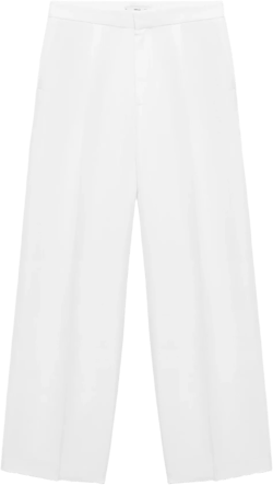Linen-blend pleated pants