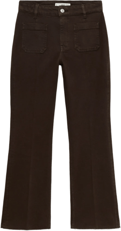 Flared cropped jeans with pockets