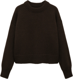 Chunky-knit sweater with ribbed trims