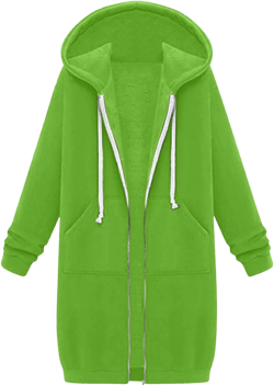 Hoodies for Women Zip Up Knee Length Tunic Fashion Sweatshirts Casual Long Sleeve Comfy Fall Hooded Jackets With Pocket Z#03-green 3X-Large