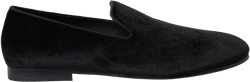 Dolce & Gabbana Elegant Velvet Black Loafers for Men