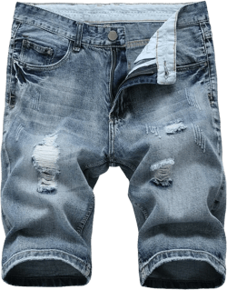 HiLY Men's Casual Ripped Denim Shorts Stylish Distressed Straight Leg Jeans Shorts at Amazon Men’s Clothing store
