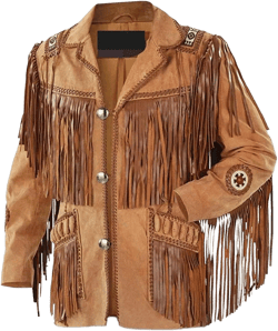 Women Traditional 100% Genuine Leather Suede Fringe Jacket Western Cowgirl Style Brown Native American Jackets 4X-Large Brown Fringe Jacket