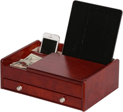 Mele and Co Davin Men’s Dresser Valet Wooden Jewelry Box