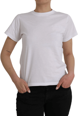 Balenciaga White Cotton Crew Neck Short Sleeves Tee T-shirt