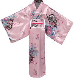 Women's Japanese Kimono Costume Traditional geisha robe Anime Printed Bathrobe Long style pajamas One Size Pink