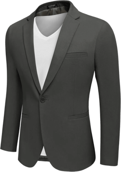 COOFANDY Men's Sports Coat Casual Blazer Slim Fit One Button Cotton Suit Jacket Formal Dress Wear