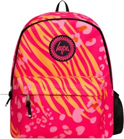 Hype Pink Animal Prints Badge Backpack