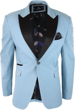 Mens Velvet Blazer Tuxedo Jacket Black Satin Lapel Pastel Blue Pink Green 40 Blue