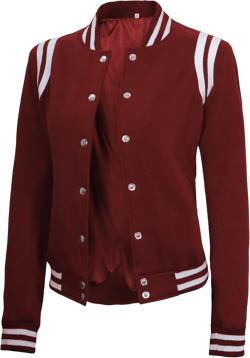 Decrum Varsity Baseball Jacket Women - Casual Highschool Letterman Style Womens Bomber Jackets Womens Detailing Varsity Jacket - Maroon XX-Large