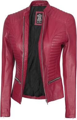 Decrum Leather Jacket Women - Casual Real Lambskin Womens Leather Jacket N185 - Pink Leather Jacket Women Medium