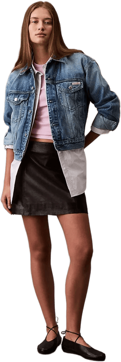 Calvin Klein Women's Gray 90's Denim Jacket