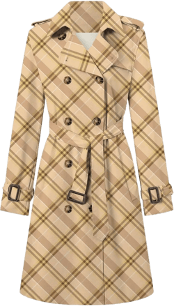 Betusline Women's Double Breasted Waterproof Trench Coat Classic Lapel Overcoat with Belt X-Small Khaki Yellow