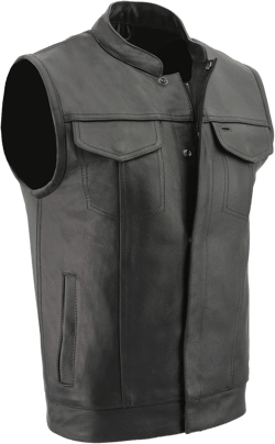 Milwaukee Leather Men's LKM3713 Black Leather Dual Closure Club Style Vest w/External Quick Draw Pocket 3X-Large Black