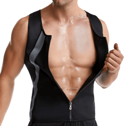Sauna Suit for Men, Sweat Suits for Weight Loss, Gym Workout Vest with Zipper,Waist Trainer Vests Hot Neoprene Corset Large Black and Grey Stitching