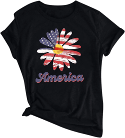 Summer Tops for Women 2025 Cute Floral Graphic Tees Crewneck Short Sleeve Shirts Dandelion Print Teen Girls Cotton Tshirts at Amazon Women’s Clothing store