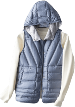 Rfmfkkg Women Ultra Light Duck Down Vest Sleeveless Jacket Hooded Double-Sided Puffer Waistcoat X-Large Blue