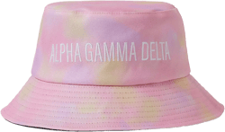 Alpha Gamma Delta Bucket Hat - Tie Dye - Embroidered Logo