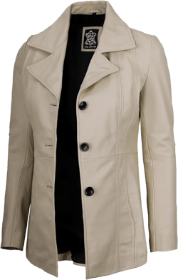 Decrum Leather Coats For Women - Blazer Style Trendy Fashion Long Real Leather Jackets Woman