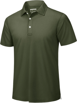 TACVASEN Mens Golf Shirt Dry Fit Mens Polo Shirts Short Sleeve Performance Golf Polos for Men with Collar Work Shirts #06-army Green Large