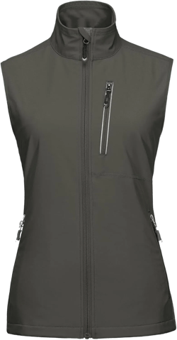 33,000ft Women's Lightweight Running Vest Outerwear with Pockets, Windproof Sleeveless Jacket for Golf Hiking Travel X-Small Greenish Brown