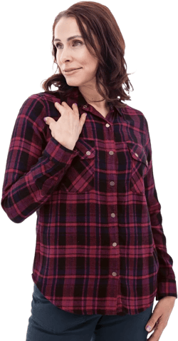 Aventura Clothing Women's Emerson Plaid Shirt - Sun-Dried Tomato, Size XX Large