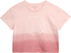 Jessica Simpson Girls' T-Shirt - Short Sleeve Knot Hem Raglan Graphic Tee - Fashion Shirt for Girls (7-16) 7 Pink Ombre