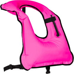 Inflatable Snorkel Vest Adults Swim Vest Portable Snorkeling Jackets for Diving Swimming Kayaking Surfing Safety Load Up to 220 Ibs Pink