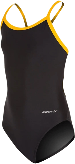 Sporti Thin Strap Girls' Athletic One-Piece Swimsuit – Competitive Bathing Suit, Chlorine Resistant for Youth Swimmers