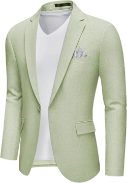 Men’s Blazer Casual Sport Coats Slim Fit Lightweight Suit Jacket One Button Summer Blazers with Pocket Square