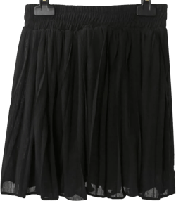Women/Girl Pure Color Chiffon Mini Skirts Ruffle Pleated Short Skirt One Size Black