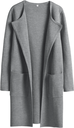 ANRABESS Women's Open Front Knit Lightweight Cardigan Casual Long Coatigan Sweater Lady Jacket Coat 2025 Fall Outerwear Deep Grey X-Large