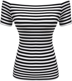 LilyCoco Striped Off The Shoulder Tops for Women Short Sleeve Sexy Fitted Pirate Shirt
